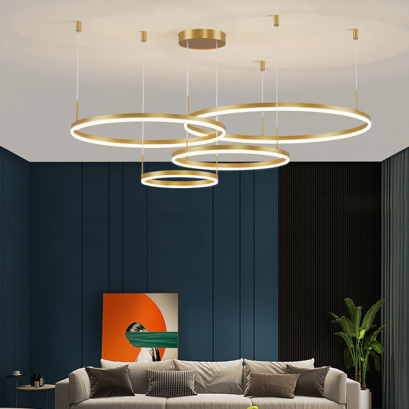 Arisha Modern Pendant Light Tir-Circle Black/Gold/Coffee Metal - Cueteks