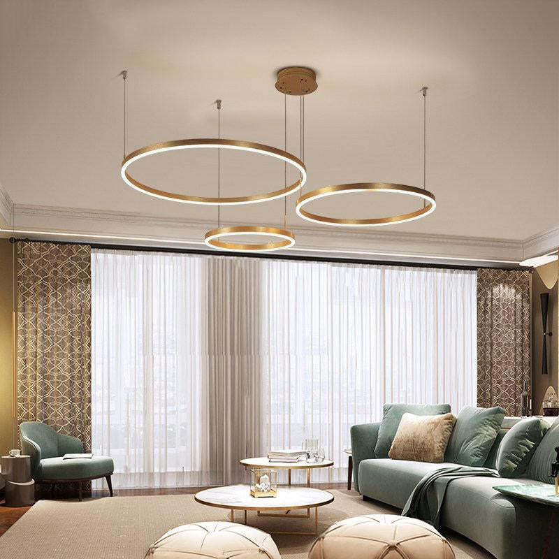 Arisha Modern Pendant Light Tir-Circle Black/Gold/Coffee Metal - Cueteks