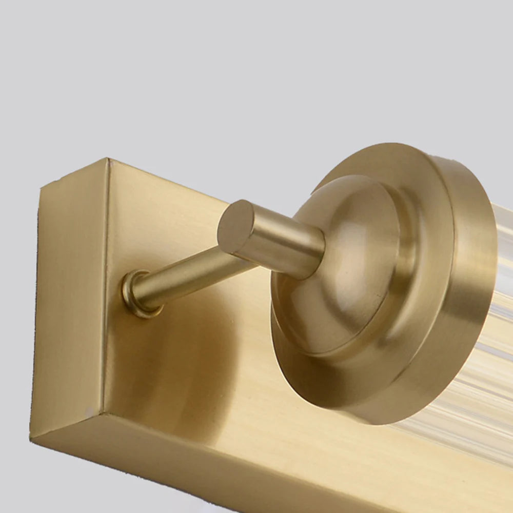 Kristy stepped round gold-tone end cap and angled support in front of the rectangular wall plate