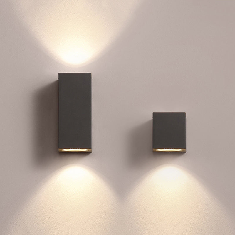 Orr Minimalist Metal Square Outdoor Wall Lamp, Black - Cueteks