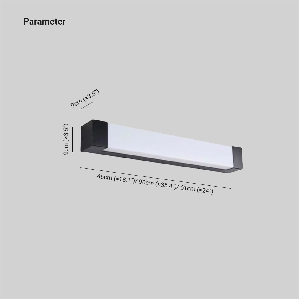 Orr Minimalist Linear Metal Outdoor Wall Lamp, Black - Cueteks