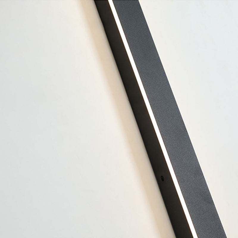 Edge Ripple Minimalist Linear Metal Outdoor Wall Lamp Black Balcony/Terrace - Cueteks