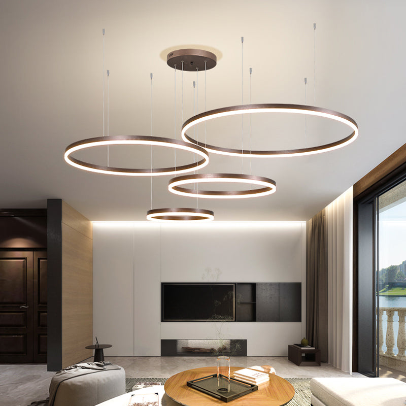Arisha Modern Pendant Light Tir-Circle Black/Gold/Coffee Metal - Cueteks