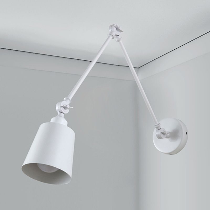Brady Wall Lamp Dome Modern, Metal Adjustable, Black/White, Living Room - Cueteks