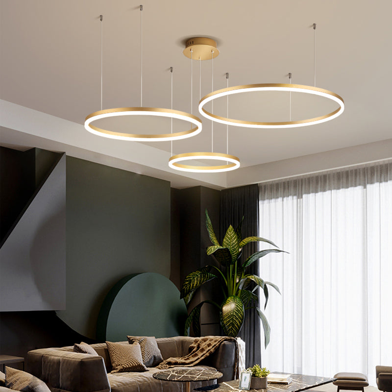 Arisha Modern Pendant Light Tir-Circle Black/Gold/Coffee Metal - Cueteks