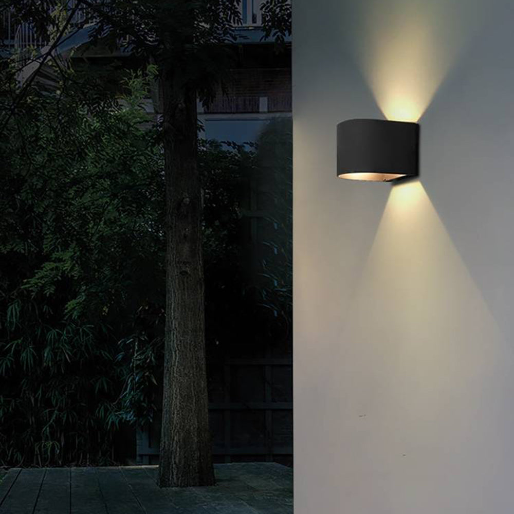 Orr Modern Cylinder Metal Outdoor Wall Lamp, Balck - Cueteks