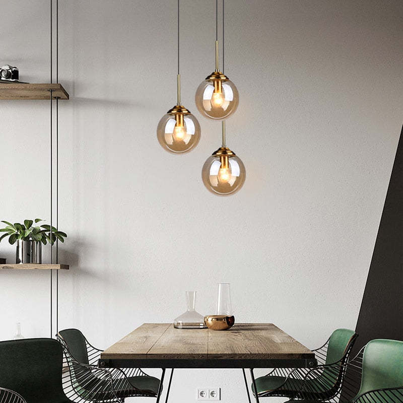 Valentina Designer Bubble Glass Pendant Light Smoke/Clear/Amber - Cueteks