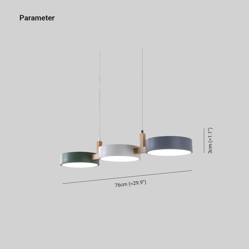 Dimension drawing of the three-head Morandi pendant