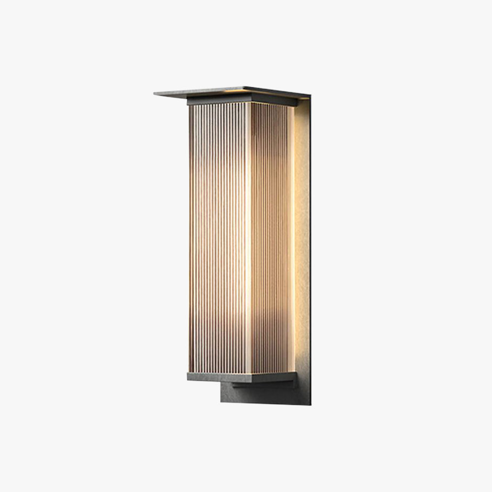 Orr Modern Rectangular Metal Outdoor Wall Lamp, Black - Cueteks