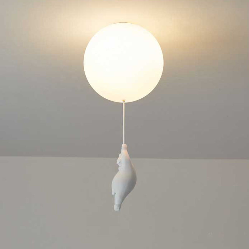 Fateh Bear Balloon LED Flush Mount Ceiling Light 3 Style White - Cueteks