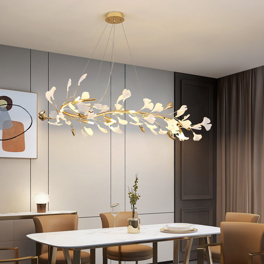 Olivia CeraAut Modern Art Deco Metal & Ceramic Chandelier, Gold - Cueteks