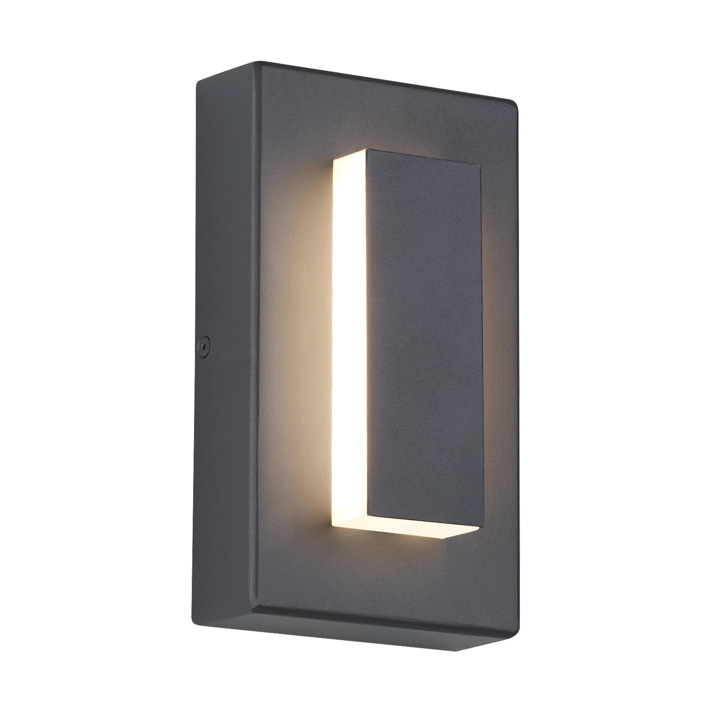 Edge Modern Square Ring Metal Outdoor Wall Lamp, Dark/Gray Bronze - Cueteks