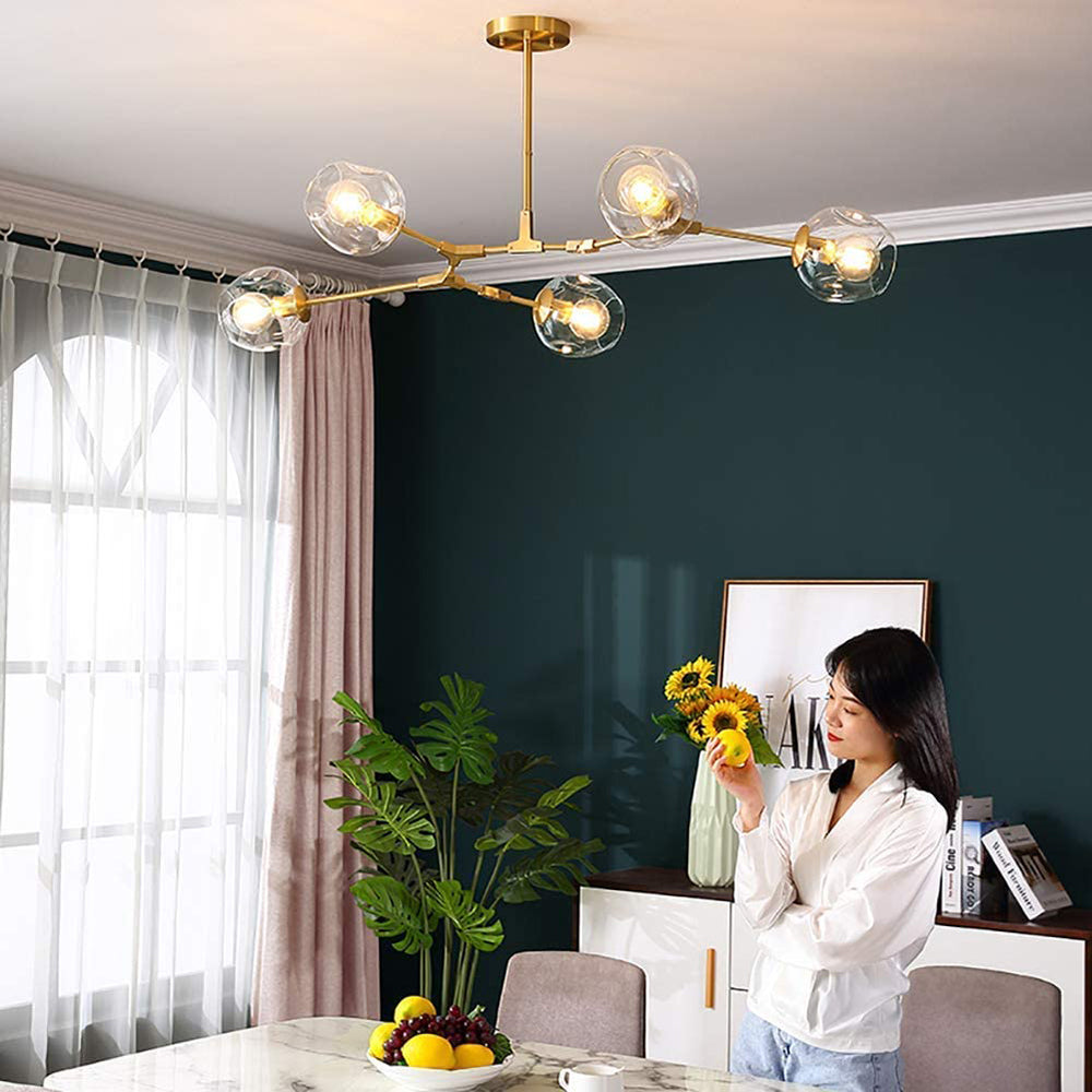 Valentina Nordic Modern Glass Pendant Light Clear Bubble - Cueteks
