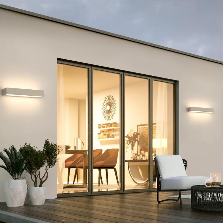Edge LED Outdoor Wall Lamp, Black & White, 9.5"/15" - Cueteks