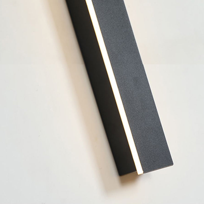 Edge Ripple Minimalist Linear Metal Outdoor Wall Lamp Black Balcony/Terrace - Cueteks