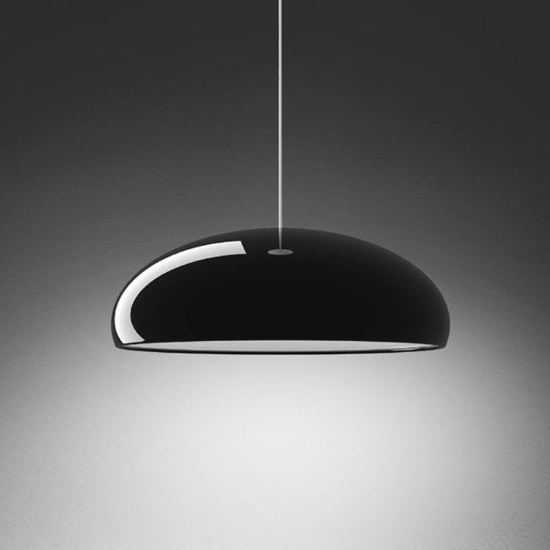 Black Leilani dome pendant with a pale underside against a gray gradient background
