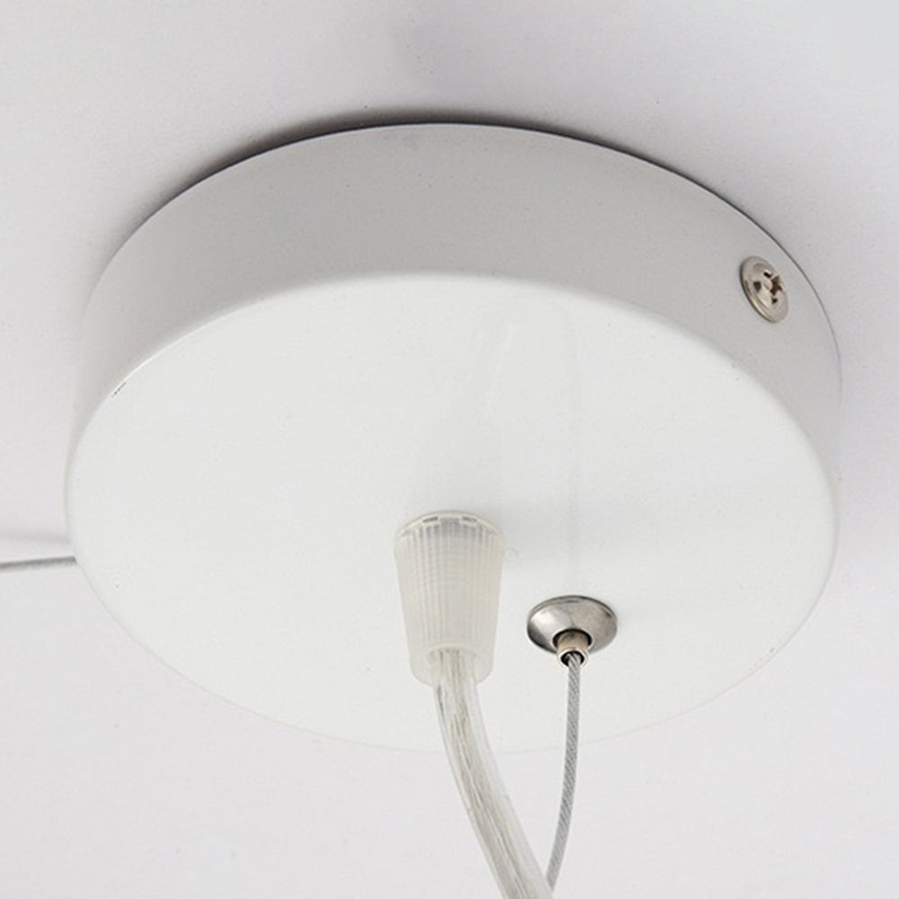 Minori white round ceiling canopy with cable and suspension attachment