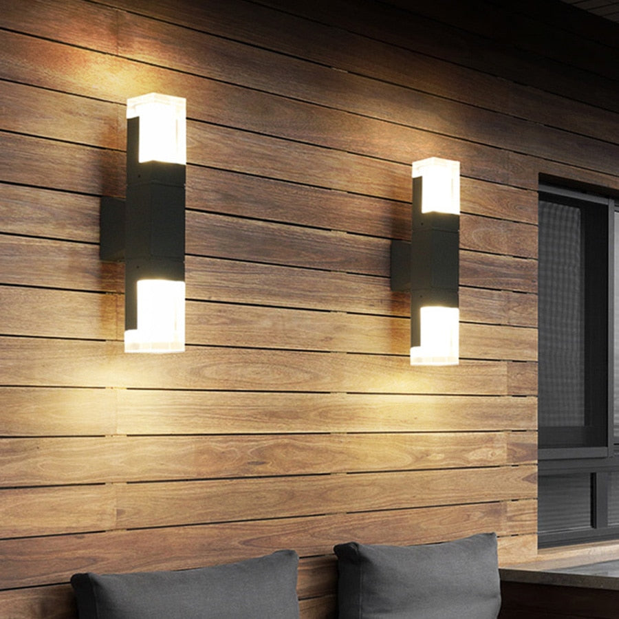 Orr Modern Rectangular Metal Outdoor Wall Lamp, Black - Cueteks