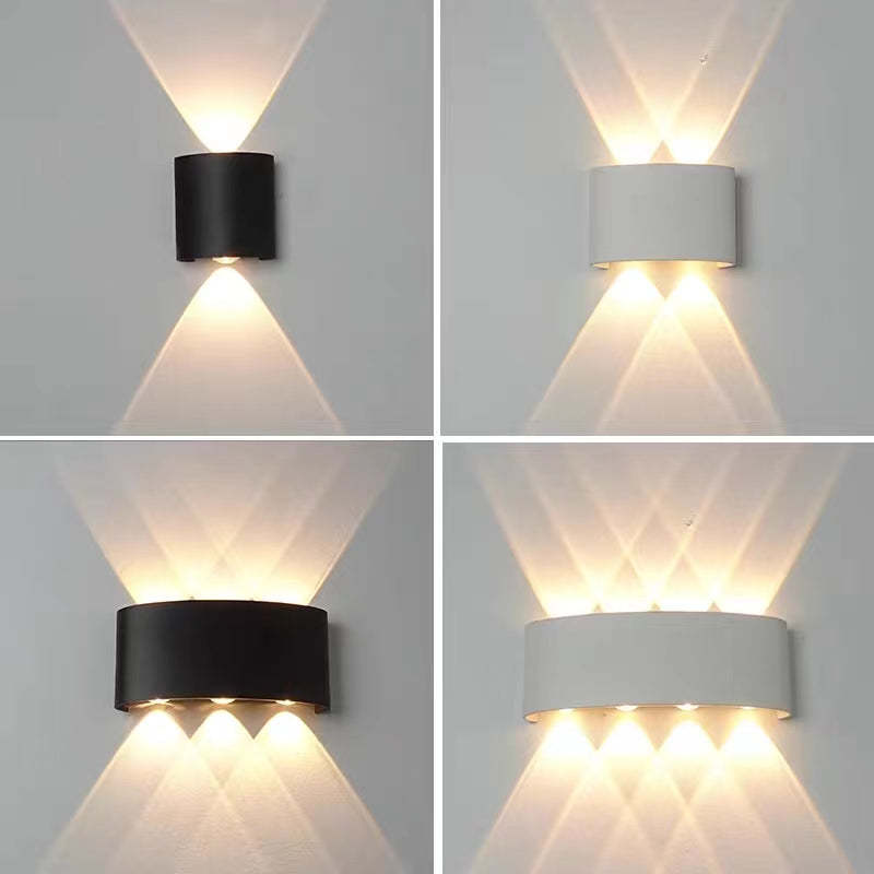 Orr Modern Rectangular Metal Outdoor Wall Lamp, Black/White, Water-wave - Cueteks