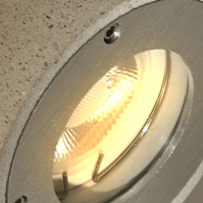 Orr Minimalist Cylindrical Double-headed Cement Outdoor Wall Lamp, Black/White - Cueteks
