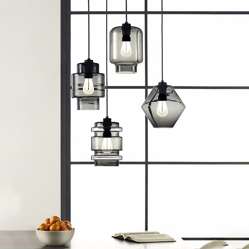 Zaid geometric glass pendant light