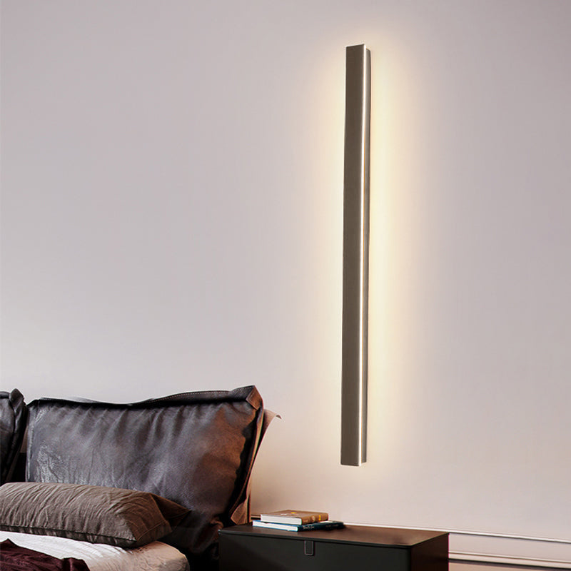 Edge Sleek Minimalist Rimless Linear Metal Outdoor Wall Light, Gray - Cueteks