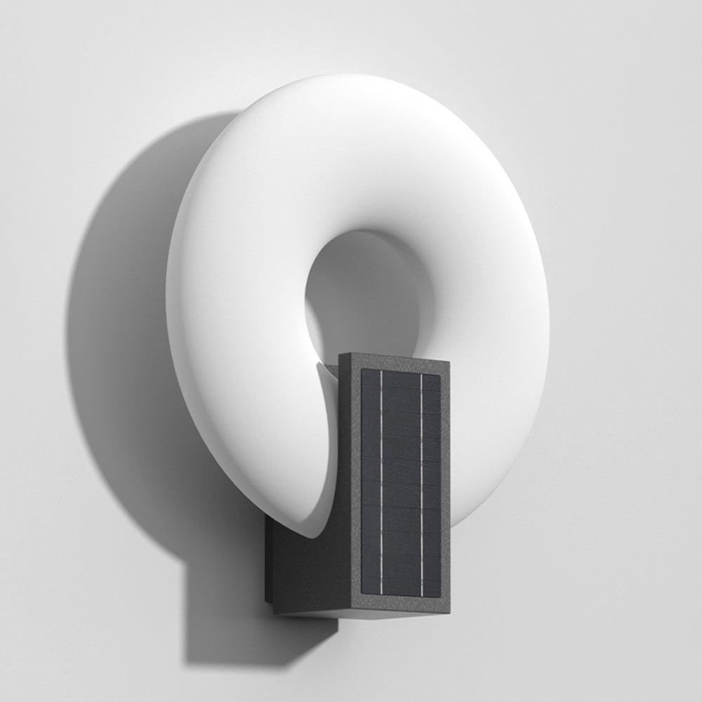 Isaac Modern Metal/Acrylic Solar Waterproof Outdoor Wall Lamp, Black/White - Cueteks