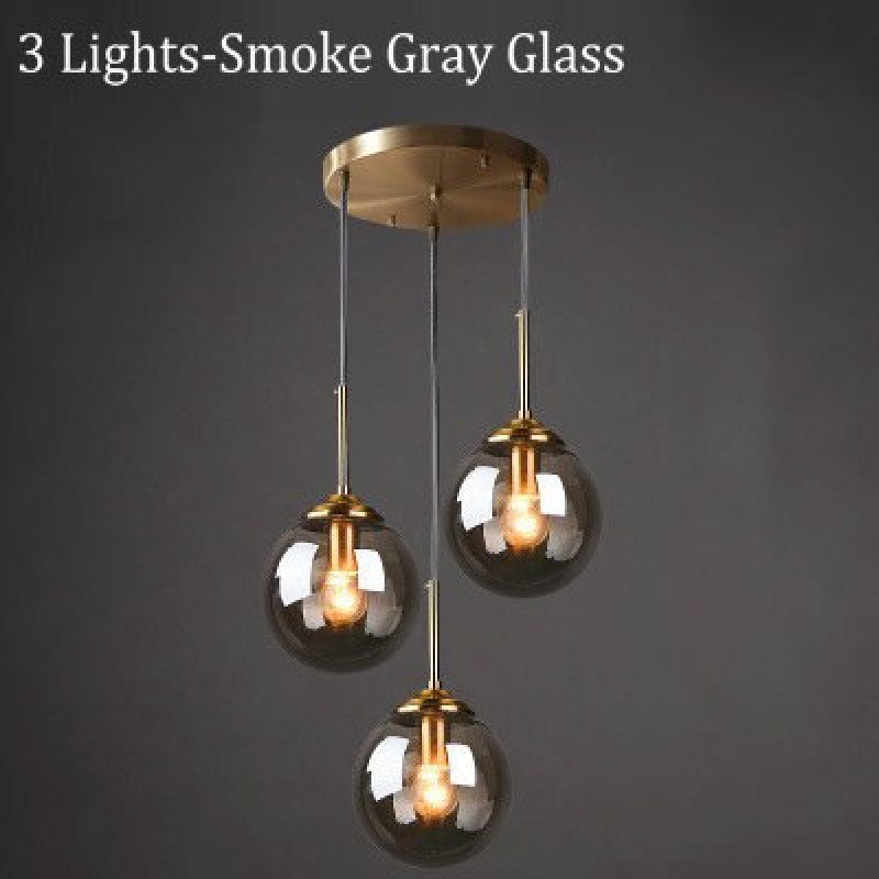 Valentina Designer Bubble Glass Pendant Light Smoke/Clear/Amber - Cueteks