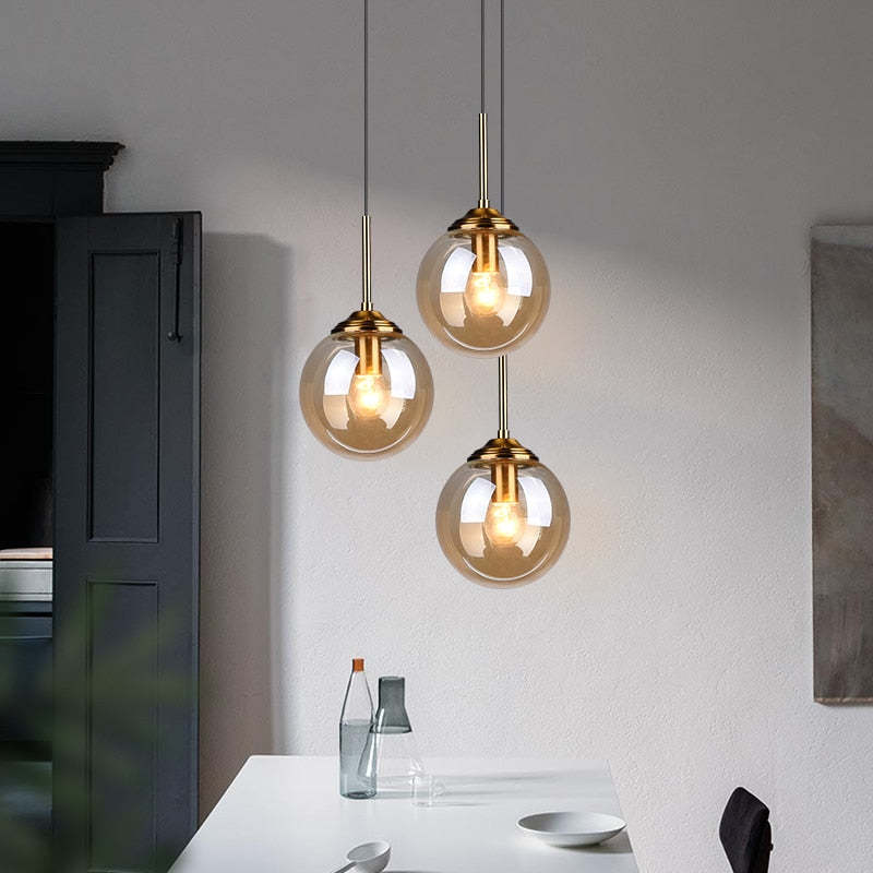 Valentina Designer Bubble Glass Pendant Light Smoke/Clear/Amber - Cueteks