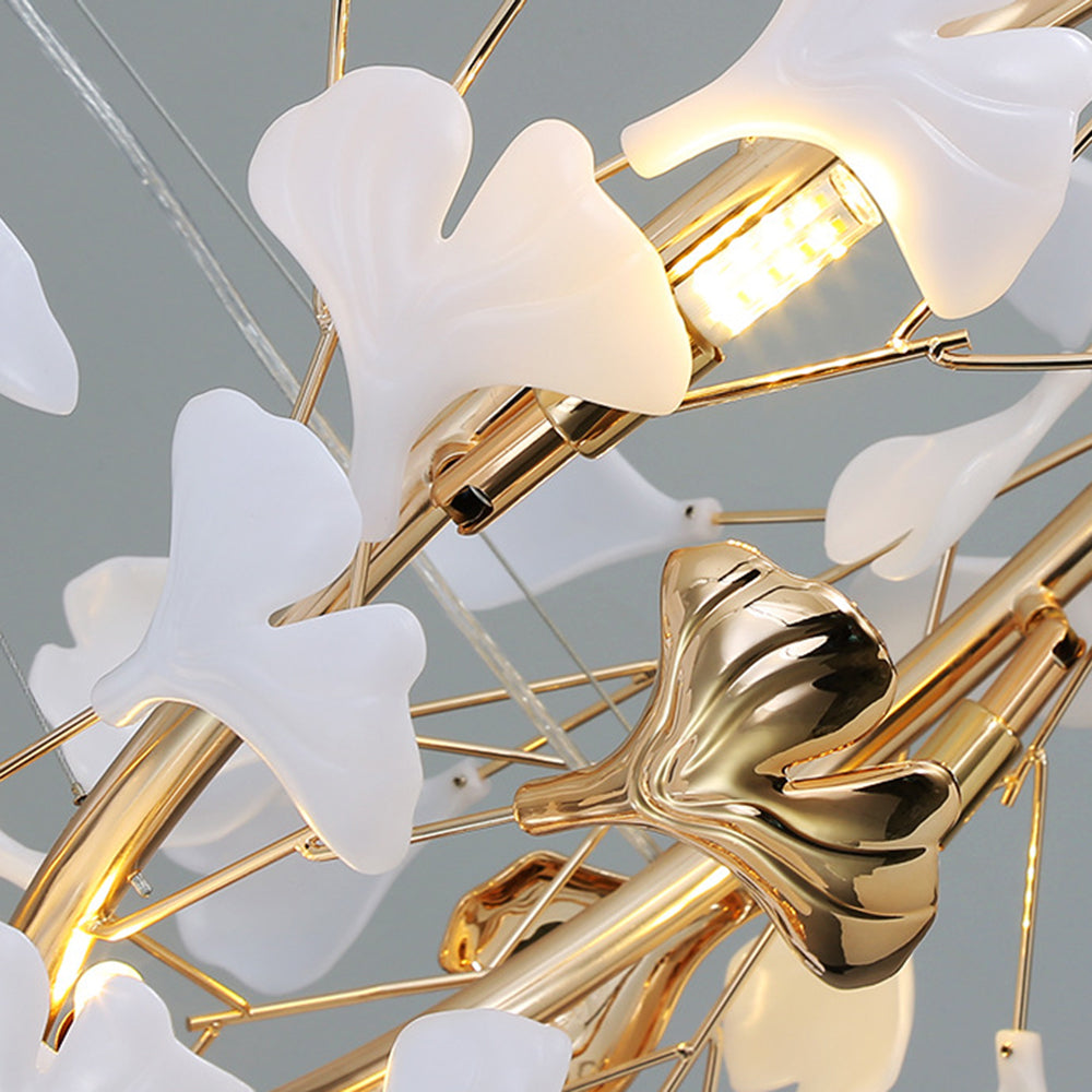 Olivia CeraAut Modern Art Deco Metal & Ceramic Chandelier, Gold - Cueteks