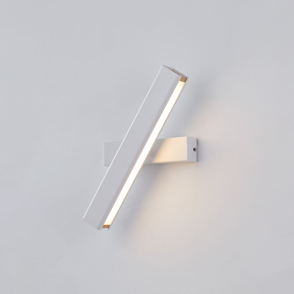 White Aqsa wall light with nearly vertical bar crossing a horizontal rear plate, with side fastener visible