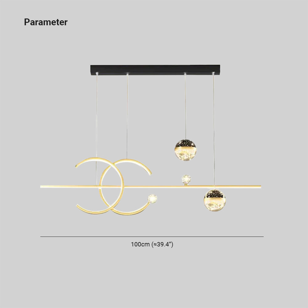 Madina pendant dimension diagram showing a 100 cm overall span