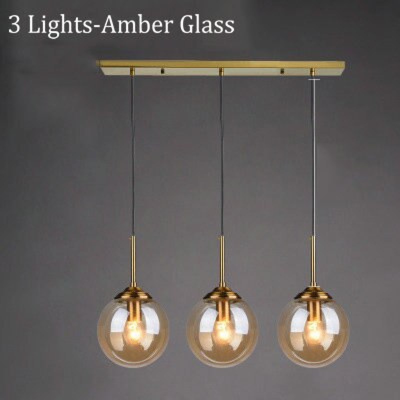 Valentina Designer Bubble Glass Pendant Light Smoke/Clear/Amber - Cueteks