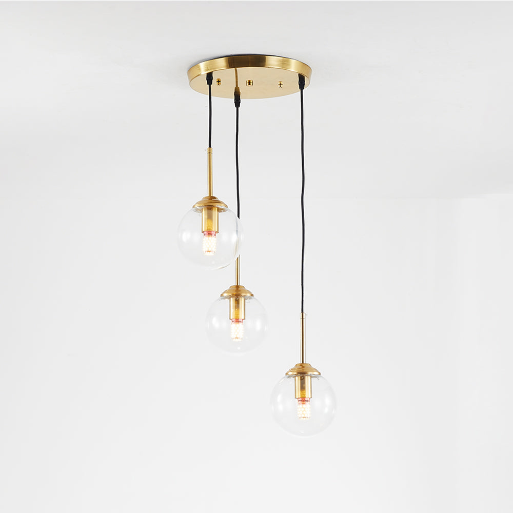 Valentina globe pendant light with gold-tone fittings