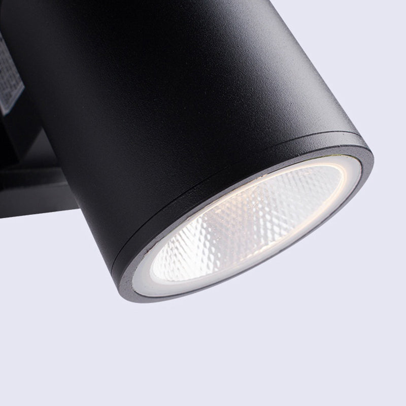 Orr Minimalist Metal Double-headed Outdoor Wall Lamp, Black - Cueteks