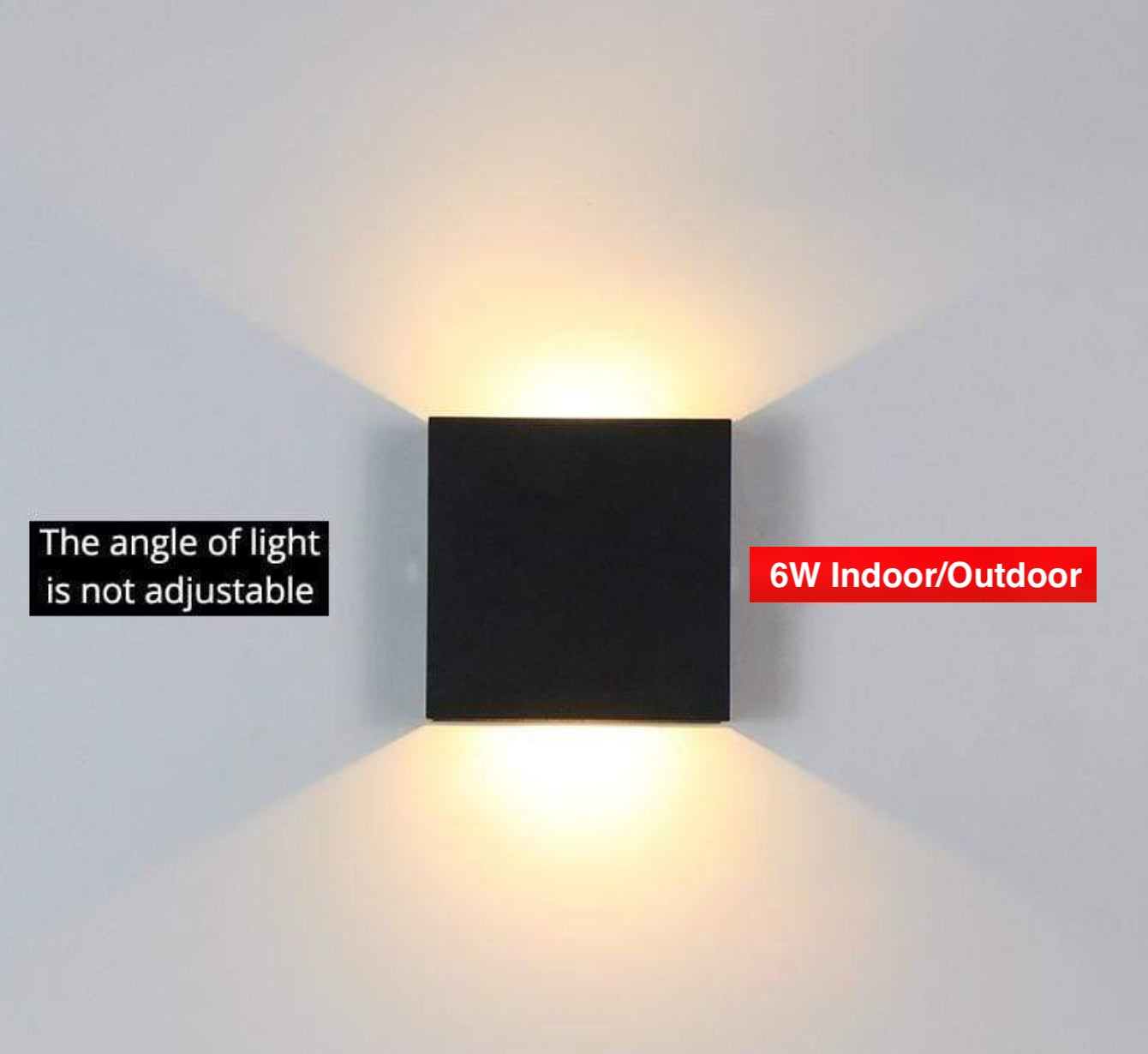 Orr Modern Adjustable Square Outdoor Wall Lamp LED, Black/White - Cueteks