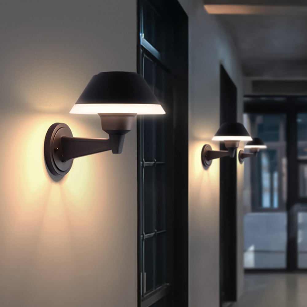 Carins Modern Bowl Metal/Acrylic Outdoor Waterproof Wall Lamp, Black - Cueteks