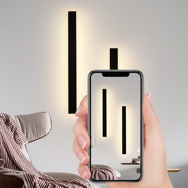 Edge Ripple Minimalist Linear Metal Outdoor Wall Lamp Black Balcony/Terrace - Cueteks