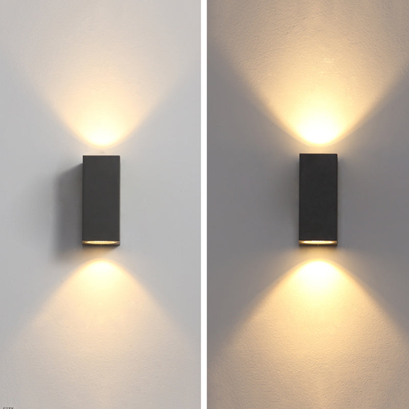 Orr Minimalist Metal Square Outdoor Wall Lamp, Black - Cueteks