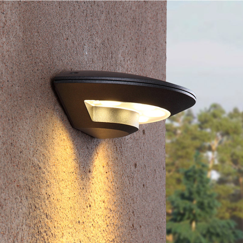 Orr Wall Lamp Flying Saucer, Metal LED, Black, Outdoor - Cueteks