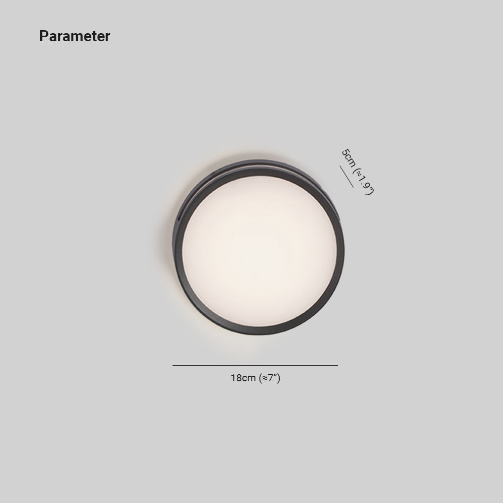 Orr Modern Round Metal/Acrylic Outdoor Waterproof Wall Lamp, Black - Cueteks