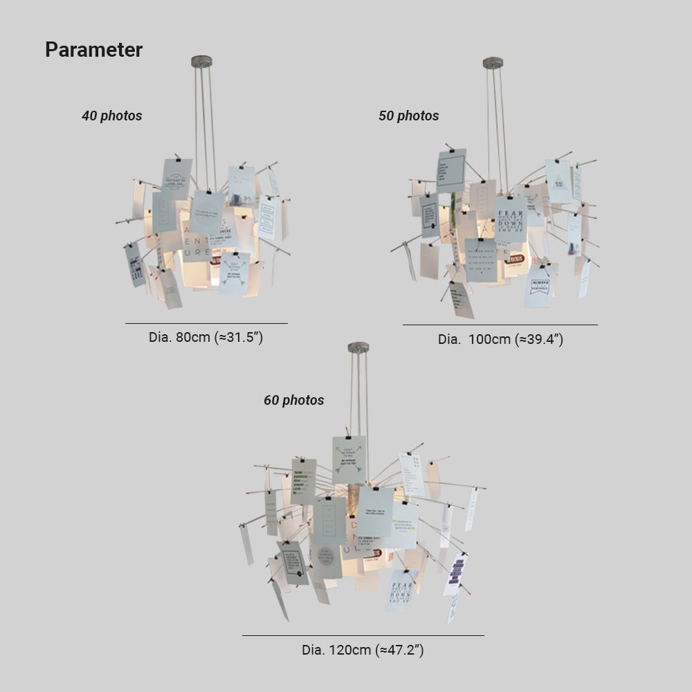 Renée diagram showing 80, 100 and 120 cm diameters with 40, 50 and 60 photo labels.