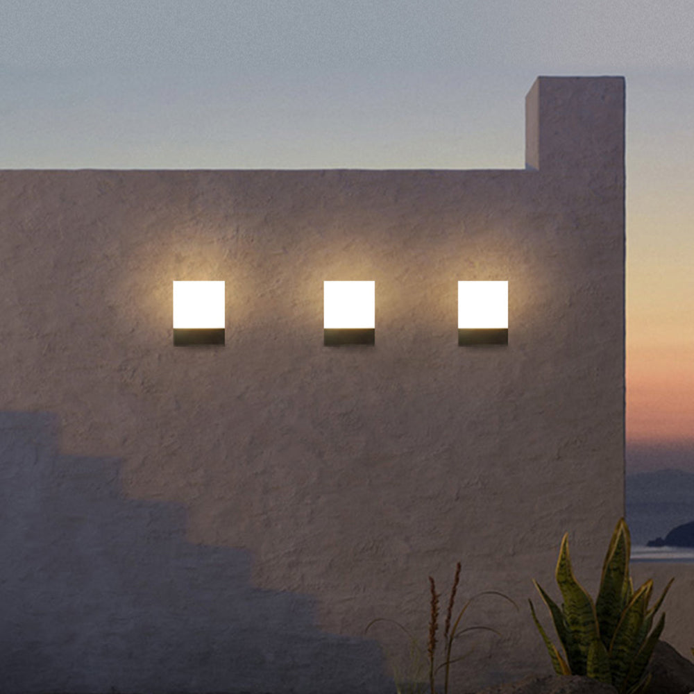 Orr Modern Sensor Rectangular Metal Outdoor Wall Lamp, Black/White - Cueteks