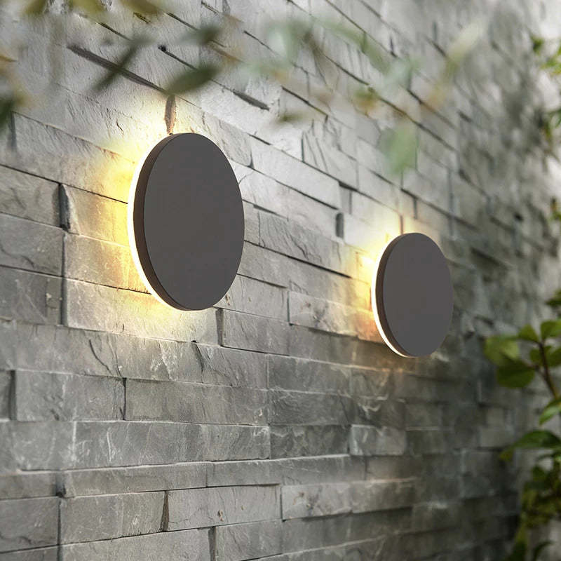 Orr Minimalist Round/Square Outdoor Wall Lamp LED Black/White - Cueteks