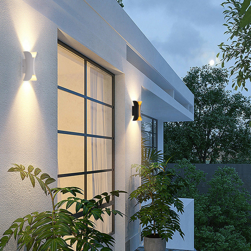 Orr Modern LED Outdoor Wall Light Gold/White Garden/Corridor - Cueteks