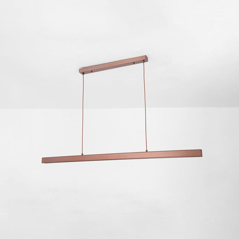 Brown Edge brushed bar and rectangular canopy isolated at an angle on white, showing two brown cords