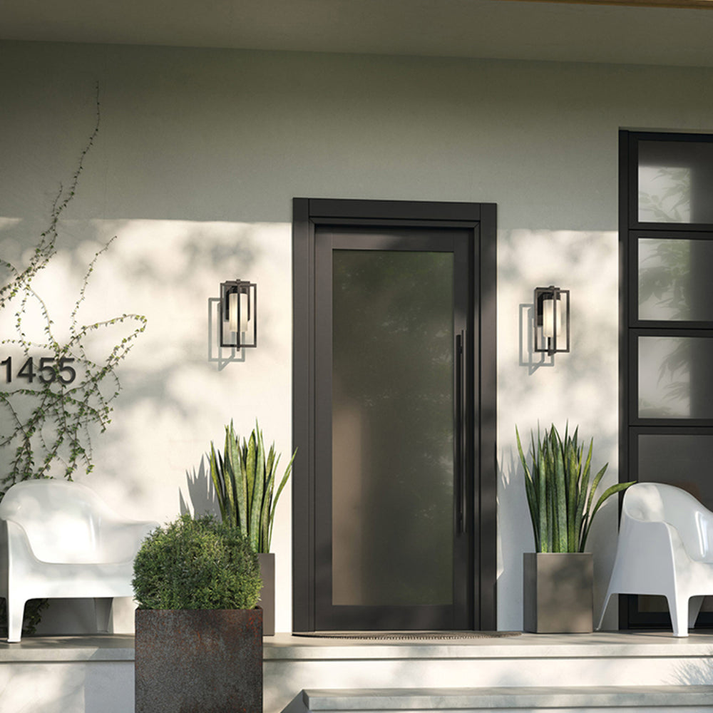 Orr Designer Rectangular Metal Outdoor Wall Lamp, Black - Cueteks
