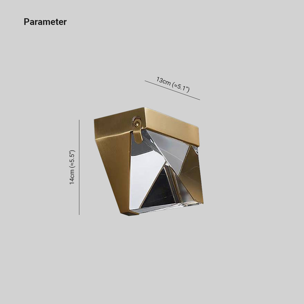 Orr wall light dimension drawing marking 13 cm top width and 14 cm height