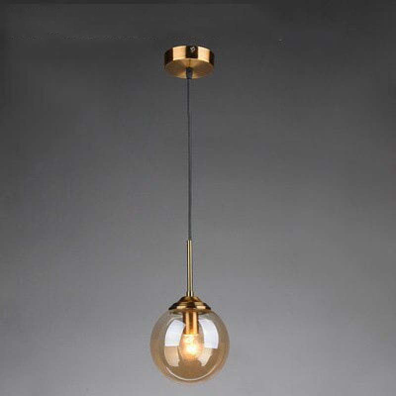Valentina globe pendant light with gold-tone fittings