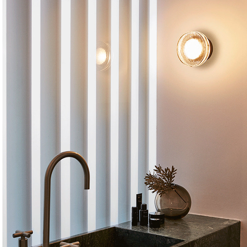 Valentina Modern Mini Bubble Metal/Glass Outdoor Wall Lamp, Transparent - Cueteks